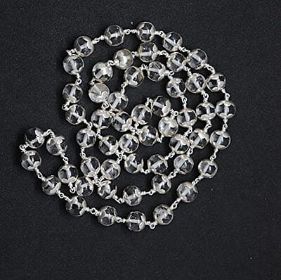 Silver Caped Spatik Mala/Chain