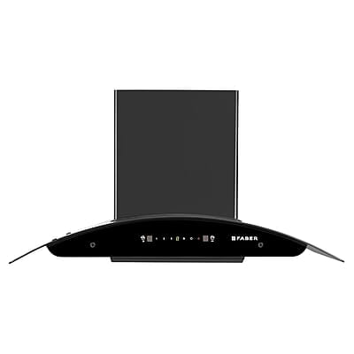 Faber 90cm 1400 m³/hr Autoclean Kitchen Chimney Broad Body Curved Glass Filterless Touch & Gesture Control