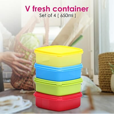 Varmora V Fresh 650 ml Set of 8 FDA Approved BPA-Free Fun Colors  Fresh and Hygienic Food Storage Container
