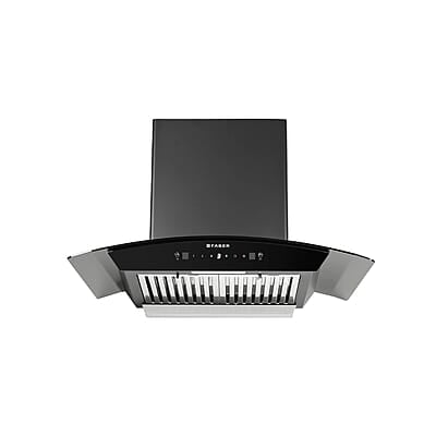 Faber 75 cm 1500 m³/hr Autoclean Curved Shape Kitchen Chimney HOOD PRIMUS PLUS ENERGY IN HCSC BK 75 with SS Baffle Filter