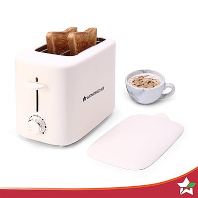 Wonderchef Bellagio 2-Slice Pop-up Toaster with Lid Cover  800 Watt 7- Level Browning Controls