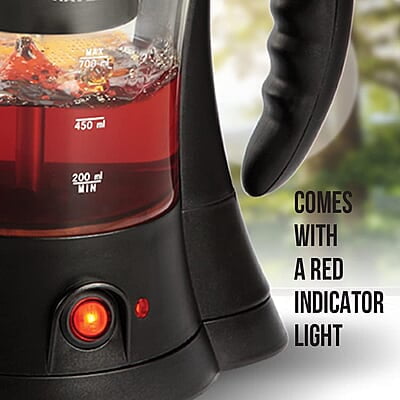 Havells Crystal Tea-Coffee Maker Glass with Filter Basket Indicator Light Transparent Glass Carafe 600 W