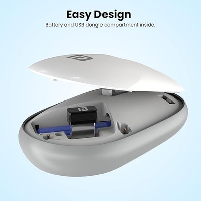 Portronics Toad II Bluetooth Mouse, with Bluetooth 5.0 & 2.4 Ghz Dual Wireless Connectivity, Rechargeable Battery, Adjustable DPI up to 1600 Compatible with Laptop, MacBook, PC (Grey) Portronics Toad II Bluetooth Mouse, with Bluetooth 5.0 & 2.4 Ghz Dual Wireless Connectivity, Rechargeable Battery, Adjustable DPI up to 1600 Compatible with Laptop, MacBook, PC (Grey)