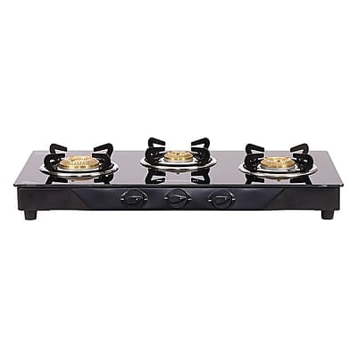 Wonderchef Glory 3 Burner Glass Cooktop, Black 8mm Toughened Glass Ergonomic Knobs, Stainless Steel Drip Tray, Manual Ignition Gas Stove Wonderchef Glory 3 Burner Glass Cooktop, Black 8mm Toughened Glass Ergonomic Knobs, Stainless Steel Drip Tray, Manual Ignition Gas Stove
