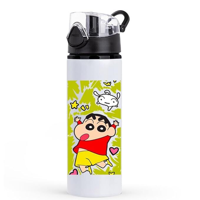 Shinchan Printed Aluminum Sublimation Water Bottle MN-55 Sports/School/Home/Travel For Boys