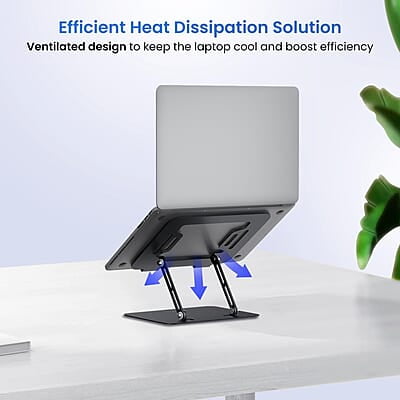 Portronics My Buddy K3 Pro Laptop Stand with Adjustable Height & Angle, Foldable Portable Design, Improved Air Flow