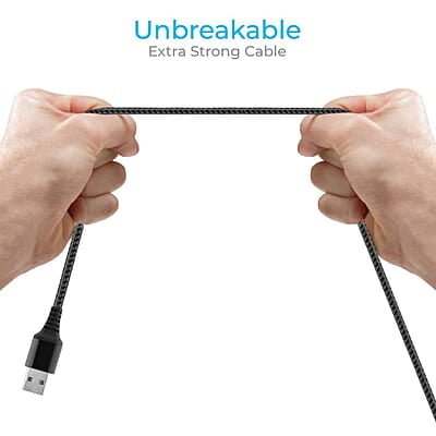 Ambrane Type C Cable 3A Fast Charging 1M Braided Cable for Smartphones, Tablets, Laptops & other Type C devices, 480Mbps Data Sync, Quick Charge 3.0 (RCT 10