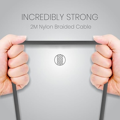 Portronics Konnect L Fast Charging 3A Type-C Cable 2 Meter with Charge & Sync Function for All Type-C Devices (Grey) Portronics Konnect L Fast Charging 3A Type-C Cable 2 Meter with Charge & Sync Function for All Type-C Devices (Grey)
