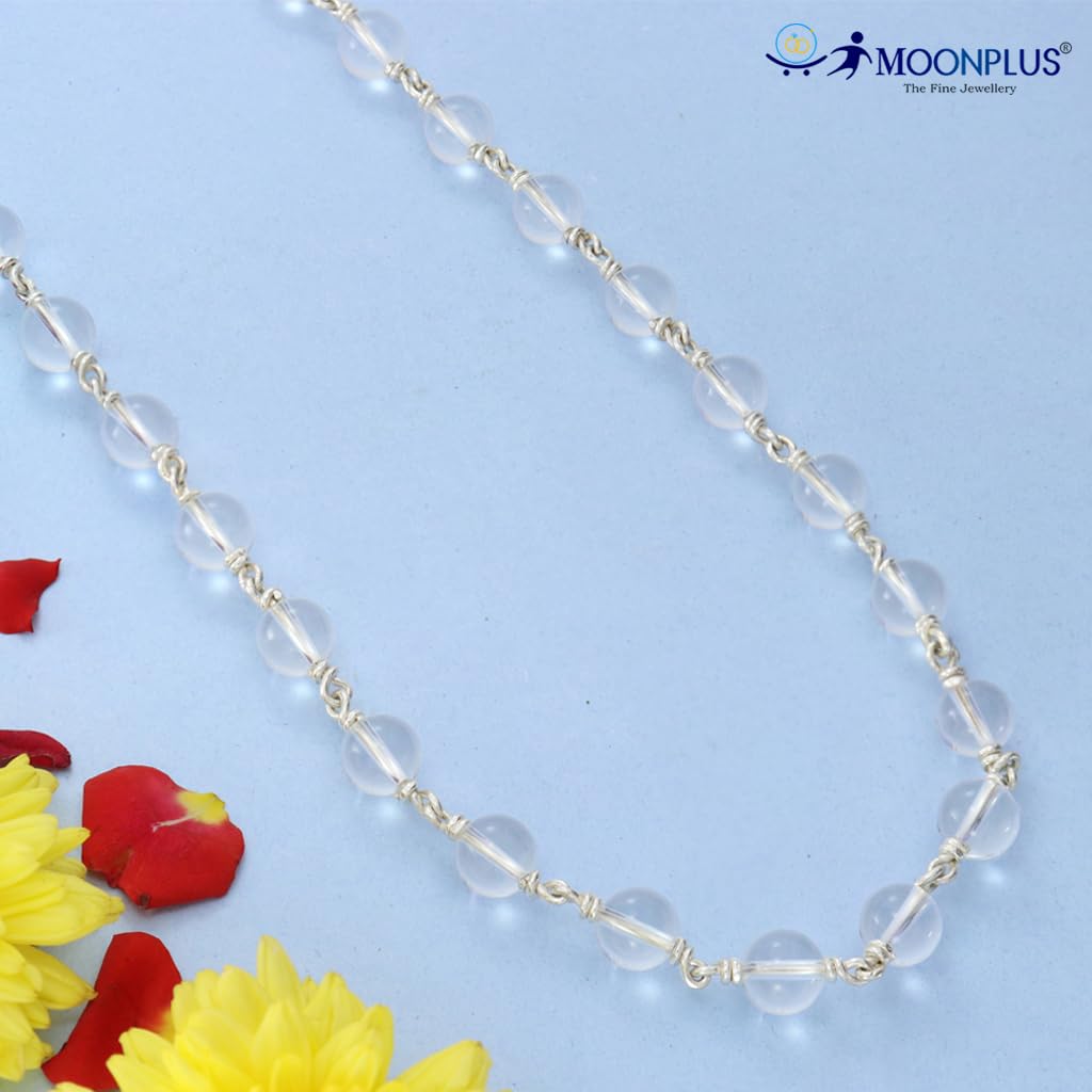 Pure Silver Sphatik mala Crystal Jaap Mala for Pooja