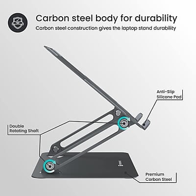 Portronics My Buddy K7 Portable Laptop Stand Ventilated Board for Laptop Cooling Multiple Adjustable Angles
