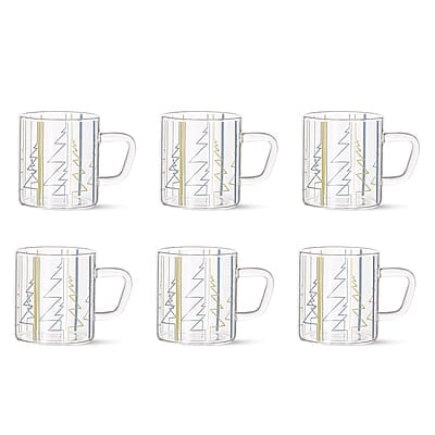 Borosil Vision Sintra Tea n Coffee Classic Mug Set of 6 Pcs 210 ml | Borosillicate Glass, Microwave Safe, Scratch Resistance, Lightweight | for Chai, Green Tea, Milk Borosil Vision Sintra Tea n Coffee Classic Mug Set of 6 Pcs 210 ml | Borosillicate Glass, Microwave Safe, Scratch Resistance, Lightweight | for Chai, Green Tea, Milk