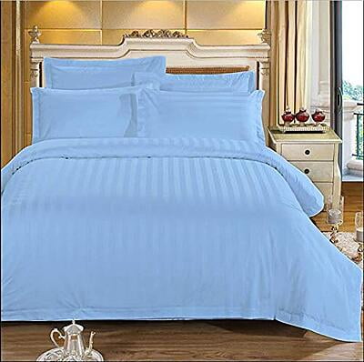 Pillow Cover Non-Framed Glace Cotton 300 TC - Striped - Sky Blue