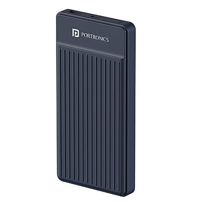 Portronics Luxcell B12 10,000mAh Ultra Slim Power Bank 12W Output USB-A Output Port & Type C Input Port