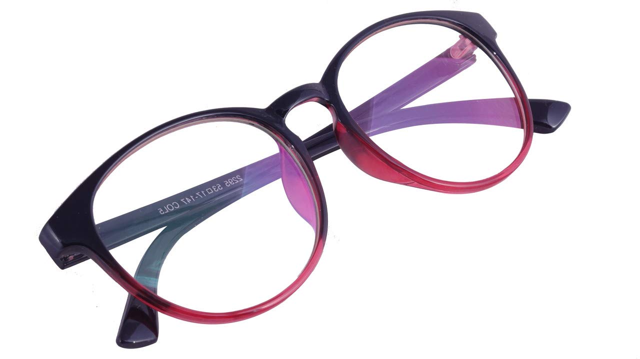 Unisex Oversized Round Spectacle Frame. Red & Black Color Frame.