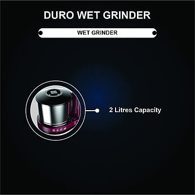 Crompton Greaves Duro 2-L Wet Grinder with Motor Vent-X Technology 1 Jar with Coconut Scrapper and Atta Kneader Accessories