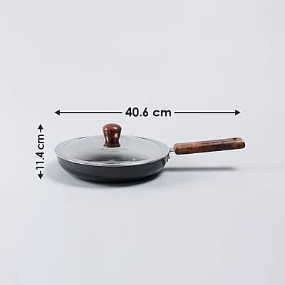 Wonderchef Ebony Hard-anodised Aluminium Fry Pan 24cm Frying Pan Non Stick 1.75L 3.25mm thickness