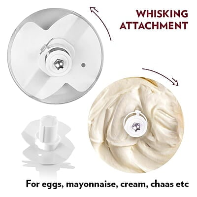 Borosil Chef Delite 260W Electric Chopper For Kitchen Use, White Chopper, Kitchen Accessories Items, Turbo Speed Option, Stainless Steel Blades, Whisking Blade for Cream, Chaas, Lassi