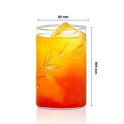Borosil 295 ml Set of 6 pcs Creeper Vision Transparent Drinking Glass | Borosilicate Glass Tumblers for Water, Cold Drinks, Juice| Flame Proof, Microwave & Dishwasher Safe | for Daily use & Gifting