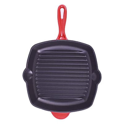 Wonderchef Ferro Cast-Iron 29.5 cm Grill Pan, 2.6L, 4.5 mm, Majolica Red Wonderchef Ferro Cast-Iron 29.5 cm Grill Pan, 2.6L, 4.5 mm, Majolica Red