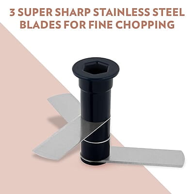 Borosil Chopper with 3 Blades, Pull Chopper with Durable String, Mini Chopper for Kitchen, For Chopping Vegetables, Leafy Greens & Herbs, BPA-free, Unbreakable 600 ml Chopping Bowl