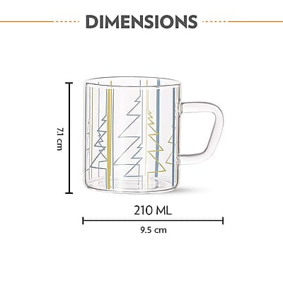 Borosil Vision Sintra Tea n Coffee Classic Mug Set of 6 Pcs 210 ml | Borosillicate Glass, Microwave Safe, Scratch Resistance, Lightweight | for Chai, Green Tea, Milk Borosil Vision Sintra Tea n Coffee Classic Mug Set of 6 Pcs 210 ml | Borosillicate Glass, Microwave Safe, Scratch Resistance, Lightweight | for Chai, Green Tea, Milk