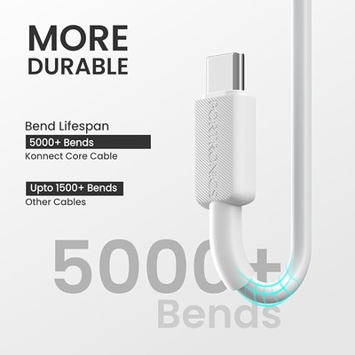 Portronics Konnect Link Type-C Cable with Fast Charging & Data Transfer (1M, White) Portronics Konnect Link Type-C Cable with Fast Charging & Data Transfer (1M, White)