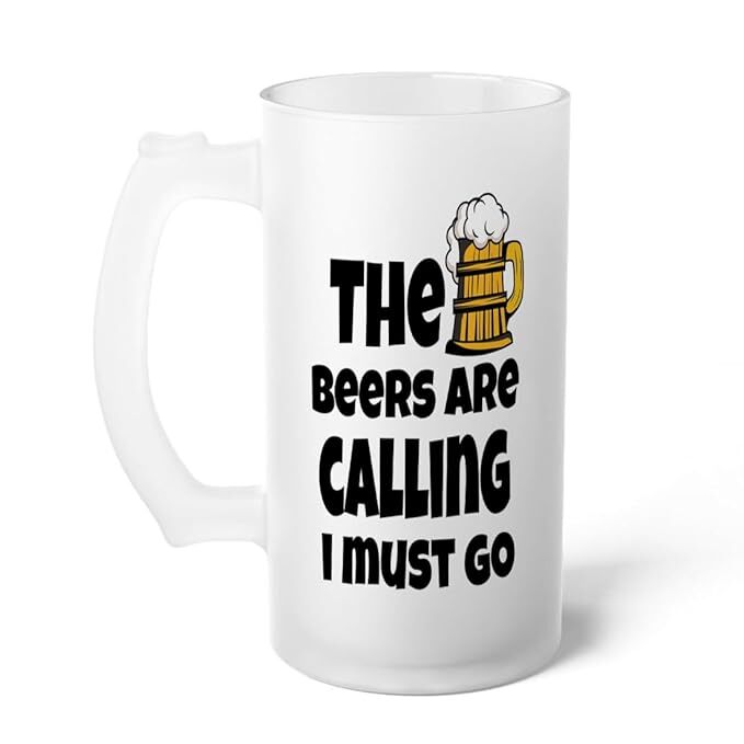 Sublimation Printed Froaster Beer Mug with Handle The Beers are Calling Funny Quotes Sublimation Printed Froaster Beer Mug with Handle The Beers are Calling Funny Quotes