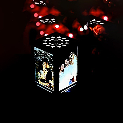 Sublimation Printed Led Rotating Lamp Photo Frames Rotating Cube for Home & Bedroom 10 X 10 X 21 Cm Sublimation Printed Led Rotating Lamp Photo Frames Rotating Cube for Home & Bedroom 10 X 10 X 21 Cm