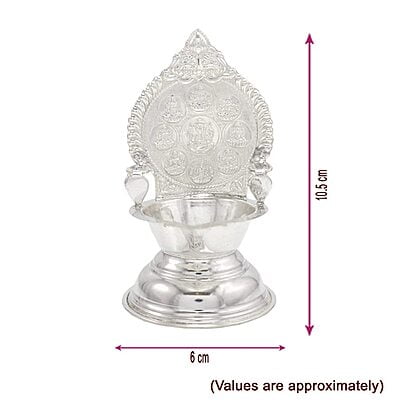 Silver Astalakshmi Diya Silver Astalakshmi Diya