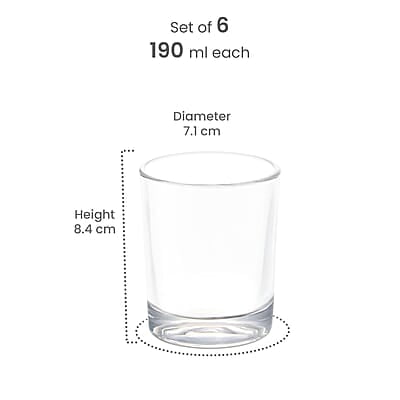 Treo by Milton Embassy Cool Glass Tumbler, Set of 6, 190 ml Each, Transparent |Serve Juices | Cold Drinks | Water | Cocktails | Mixed Drinks Treo by Milton Embassy Cool Glass Tumbler, Set of 6, 190 ml Each, Transparent |Serve Juices | Cold Drinks | Water | Cocktails | Mixed Drinks