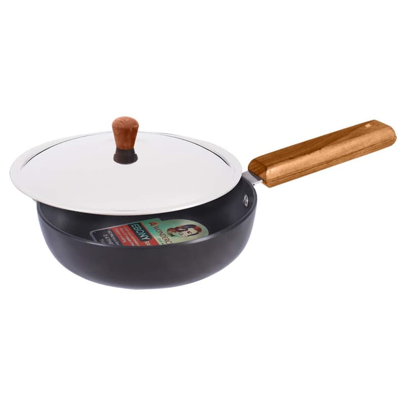 Wonderchef Ebony Non-stick 20 cm Deep Fry Pan 3.25 mm thickness ideal for deep frying Wonderchef Ebony Non-stick 20 cm Deep Fry Pan 3.25 mm thickness ideal for deep frying