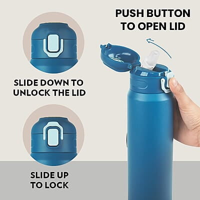 Borosil Aquasport 800 ml Stainless Steel Insulated Water Bottle | Double Wall Vaccum Insulated, Flask | 10 Hours Hot & Cold | Bottle for Office, Gym, School | 1 Year Warranty