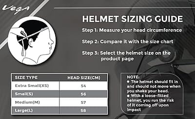 Vega Cruiser ISI Certified Matt Finish Lightweight & Compact with Peak Open Face Helmet for Men and Women with Clear Visor