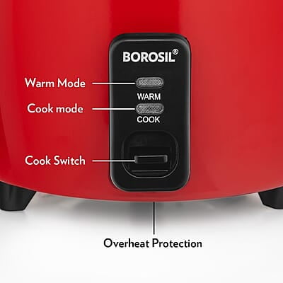Borosil Pronto Dual 1.8 L Electric Rice Cooker with 2 Pot | 700W, Keep Warm Feature with Indicator Display, Anti Skid Rubber Feet | Cook & Boil Noodles, Rice, Upma, Idli, Dhokla | 2 Years Warranty