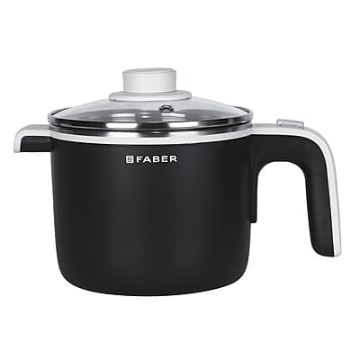 Faber 1.2 Liter Multi Cooker with 700 watt, FMC 1.2 BK, Black, Small, (MC 1.2L) - Stainless Steel, Outer Lid