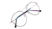 Unisex Oversized Round Spectacle Frame. Gold & Black Color Metal Frame.