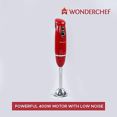 Wonderchef Crimson Edge 400 W Electric Hand Blender 2 Speed Selection Wonderchef Crimson Edge 400 W Electric Hand Blender 2 Speed Selection