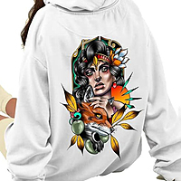 Sublimation Printed Hoodies  Men For Animal Lover Graphic Printed Stylish Regular Unisex Hoodie White