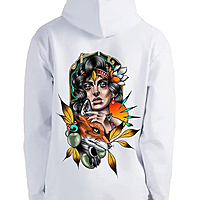 Sublimation Printed Hoodies  Men For Animal Lover Graphic Printed Stylish Regular Unisex Hoodie White