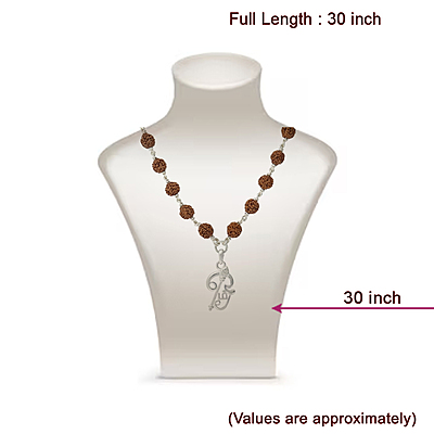 925 Sterling Silver Murugan Vel Pendant & Rudraksha Mala 925 Sterling Silver Murugan Vel Pendant & Rudraksha Mala
