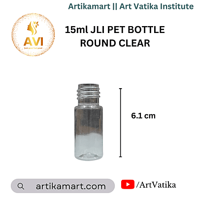 15ml JLI PET BOTTLE ROUND CLEAR - 20mm Neck 15ml JLI PET BOTTLE ROUND CLEAR - 20mm Neck