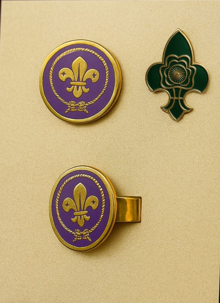 Wosm Badge/Woggle & BSG Badge - Pine Set