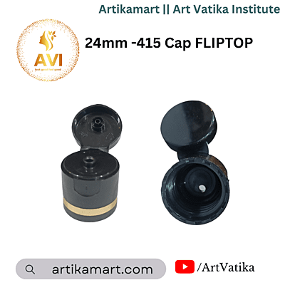 24mm -415 Cap FLIPTOP Black with Gold Foiling 24mm -415 Cap FLIPTOP Black with Gold Foiling