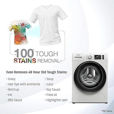 Whirlpool 7 Kg Steam Technology Inverter Front Load Washing Machine Whirlpool 7 Kg Steam Technology Inverter Front Load Washing Machine