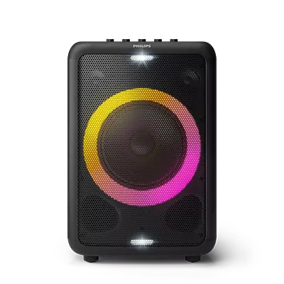 Philips TAX3206 Bluetooth Party Speaker – 80W Power, 14 Hours Playtime, Karaoke, Guitar/Mic Input, Party Lights, Carry Handle