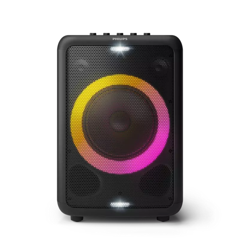 Philips TAX3206 Bluetooth Party Speaker – 80W Power, 14 Hours Playtime, Karaoke, Guitar/Mic Input, Party Lights, Carry Handle Philips TAX3206 Bluetooth Party Speaker – 80W Power, 14 Hours Playtime, Karaoke, Guitar/Mic Input, Party Lights, Carry Handle