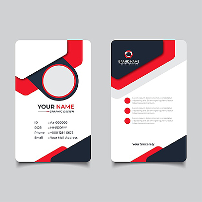 Sublimation Printed ID card Modern and Clean Business id Card Template Sublimation Printed ID card Modern and Clean Business id Card Template