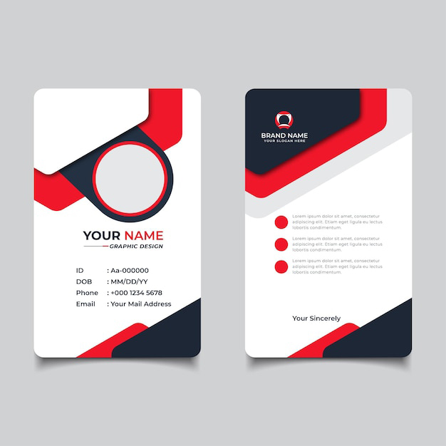 Sublimation Printed ID card Modern and Clean Business id Card Template Sublimation Printed ID card Modern and Clean Business id Card Template