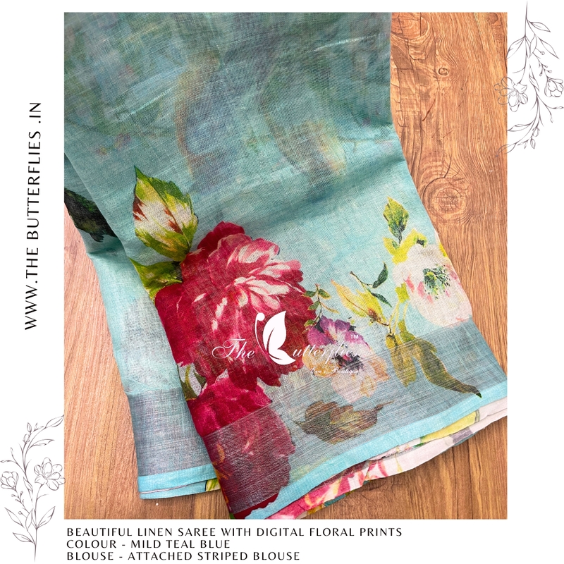 PURE LINEN SAREE YBRSLIN23438 PURE LINEN SAREE YBRSLIN23438