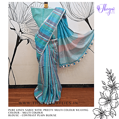 PURE LINEN SAREE YBRSLIN23606